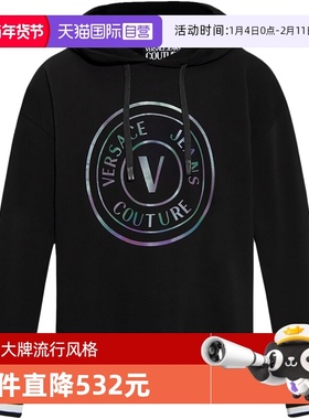 【自营】VJC范思哲 男士棉质宽松版加绒连帽运动衫73GAIG01 CF00G