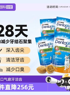 【自营】冠能齿一生洁齿饼干猫咪零食磨牙棒除口臭预防牙结石170g