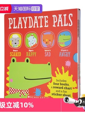 【自营】英文原版 Playdate Pals Emotions 游戏伙伴 儿童情绪启蒙绘本附4册贴纸 计划表 Scholastic