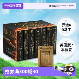 5卷全套权力 Fire 自营 游戏原著小说英文原版 冰与火之歌英国版 乔治RR马丁George And 7本盒装 Ice 现货 Martin Song