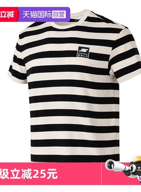 【自营】斯凯奇男装女装黑白色针织圆领衫户外短袖T恤P225U122