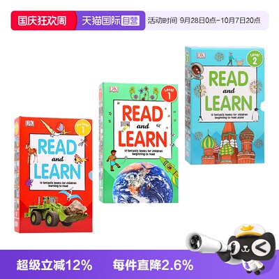 【自营】DK百科启蒙分级读物12册盒装3套英文原版DK Reader Read and Learn Pre-Level 1儿童科普图画故事书 亲子共读英语课外读物