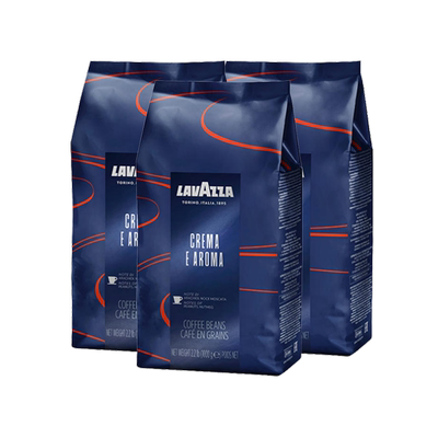 【自营】LAVAZZA拉瓦萨CREMAEAROMA意式浓缩中度烘焙咖啡豆1kg*3