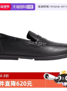 【自营】CALVIN KLEIN/凯文克莱 男士黑色套脚皮鞋HM0HM00654BEH