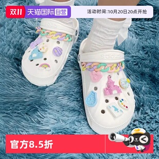 自营 情侣鞋 Crocs卡骆驰拖鞋 女鞋 贝雅白色凉拖透气洞洞鞋 男鞋