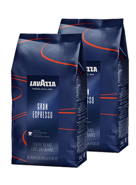 【自营】意大利LAVAZZA拉瓦萨进口espresso中度烘焙咖啡豆1kg*2袋
