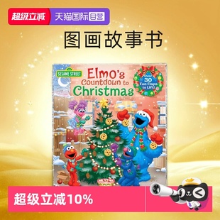 Sesame 自营 Countdownto Street 纸板书翻翻书 Elmo 圣诞节 英文原版 少儿绘本图画故事书 芝麻街 Christmas