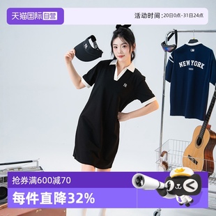 POLO衫 透气长款 自营 小标休闲裙潮3FOPB0343 MLB连衣裙女裙新款