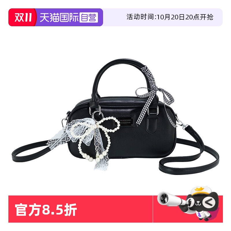 【自营】JANE KLAIN蕾丝蝴蝶结波士顿包百搭少女时尚保龄球包女包