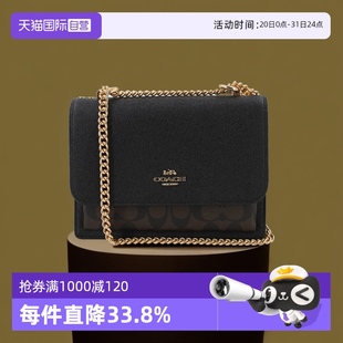 女士配皮小号斜挎包链条包91019女包包单肩包 自营 COACH 蔻驰