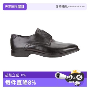 简约亮面德比鞋 爱步男商务通勤皮鞋 Ecco 墨本621634 自营