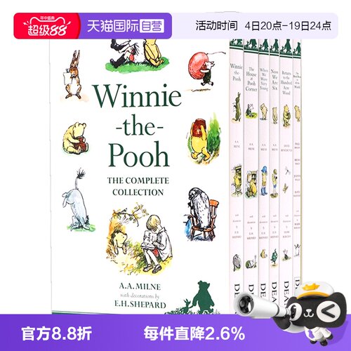 自营小熊维尼6册盒装英文原版