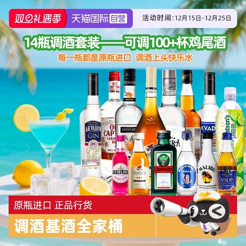 14瓶鸡尾酒调酒套装原瓶进口