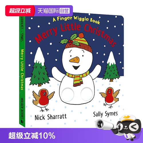 【自营】英文原版 Merry Little Christmas 圣诞快乐手指互动书 撕不烂纸板玩具书 Nick Sharratt