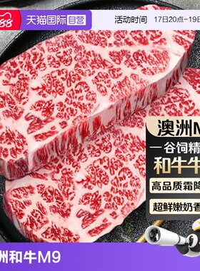 【自营】澳洲和牛M9雪花牛排原切谷饲眼肉新鲜厚切翼板肉上脑牛排