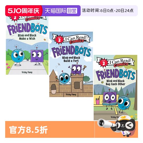 【自营】英文原版 交友机器人 朋友机器人 英文原版 Friendbots 3册 I Can Read Comics Level 2 分级阅读儿童漫画