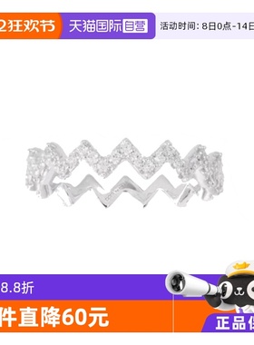 【自营】apm MONACO女士925银镶钻Z字形戒指品牌直供官方联保