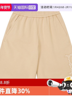【自营】MLB美职棒男裤女裤浅米色休闲运动裤针织短裤3ASPM0253