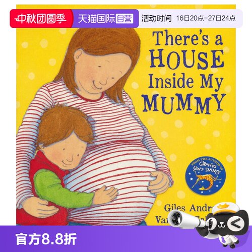 【自营】There's A House Inside My Mummy 妈妈的肚里有房子 二胎亲子共读英语绘本 名家Giles Andreae 英文原版进口儿童图书