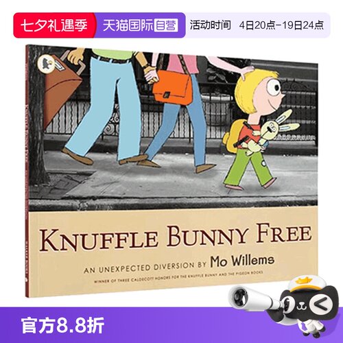 【自营】英文原版 Knuffle Bunny Free 古纳什小兔  凯迪克奖作者Mo Willems
