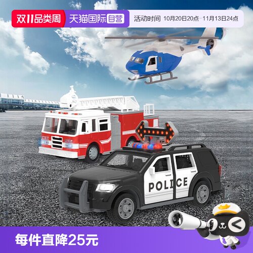 Driven工程车男孩滑行3辆装玩具