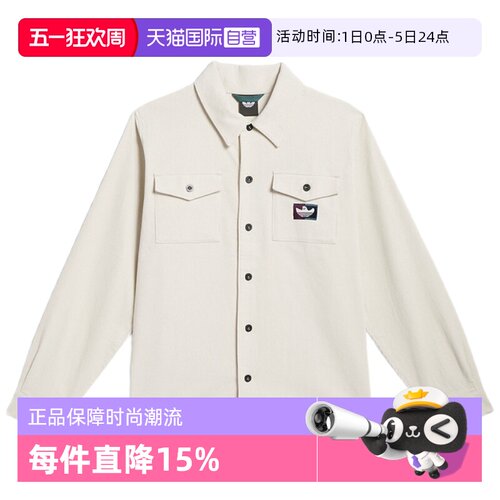 【自营】Adidas/阿迪达斯经典复古灯芯绒运动长袖衬衫JX5443休闲