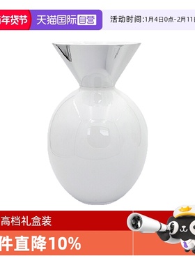 【自营】Dogale Venezia意大利高档奢华白色镀银花瓶客厅玄关装饰