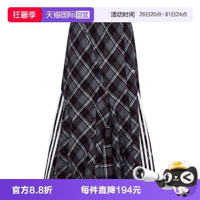 【自营】Adidas阿迪达斯女休闲运动三叶草半身裙格纹裙子KT6381