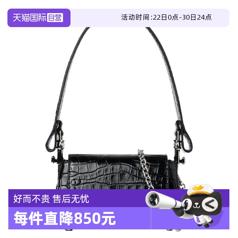 【自营】VIVIENNE WESTWOOD鳄鱼压纹纹理女士单肩手提包46030001W