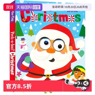 flap boo 自营 the 早教绘本 进口图书 节日文化 Peek Lift 幼儿圣诞主题互动翻翻书 Christmas 英文原版 儿童英语亲子读物