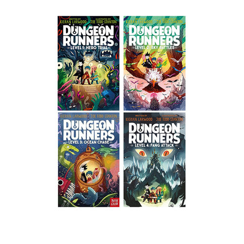 【自营】预售 地牢跑者 Dungeon Runners 4册 Sky Battles/Hero Trial 英文原版 儿童奇幻动作冒险故事章节书 大嘴鸟