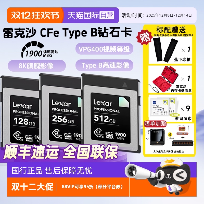 官方自营雷克沙TypeB相机储存卡