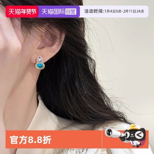 【自营】Idokawa新中式葫芦天然珍珠耳钉女925银绿松石耳饰高级感