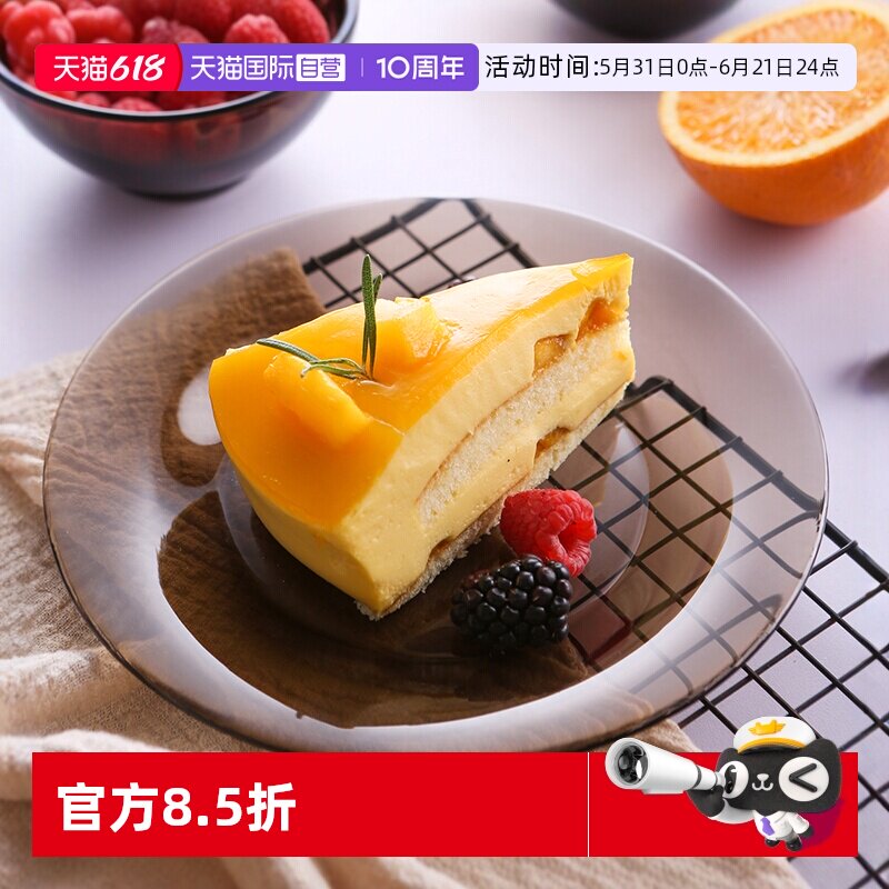 【自营】法国乐美雅两只装耐热钢化茶色玻璃餐盘平盘甜点盘牛排盘