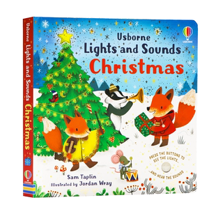 【自营】Usborne出品 圣诞灯光与声音发声书 英文原版绘本 Lights and SoundS Christmas 精装纸板书 英语早教启蒙认知亲子互动