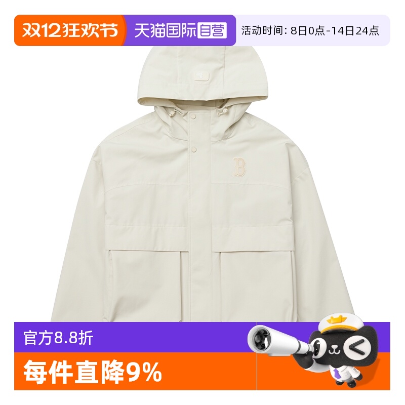 【自营】MLB梭织夹克新款女装舒适运动服户外跑步复古轻便外套