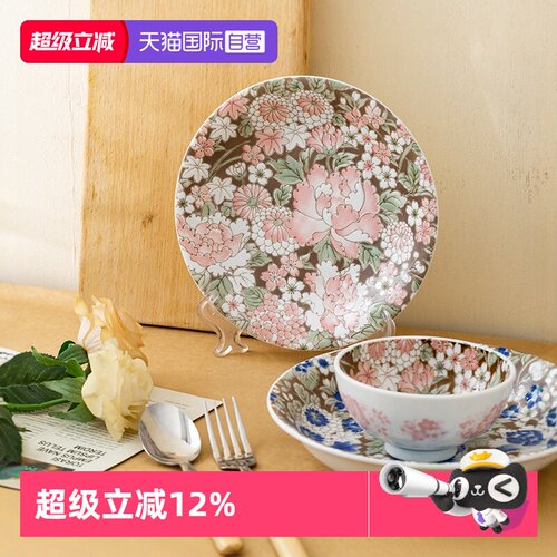 日本进口京友禅好看精致浮雕餐具