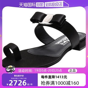 女士织物蝴蝶结平底凉鞋 Ferragamo菲拉格慕 拖鞋 自营 正品