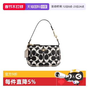 【自营】COACH/蔻驰 奥莱Nolita15女士经典黑白印花腋下包手提包