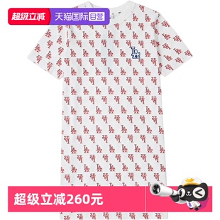 复古老花连衣裙运动裙休闲短袖 新款 MLB女装 长裙3FOPM0133 自营