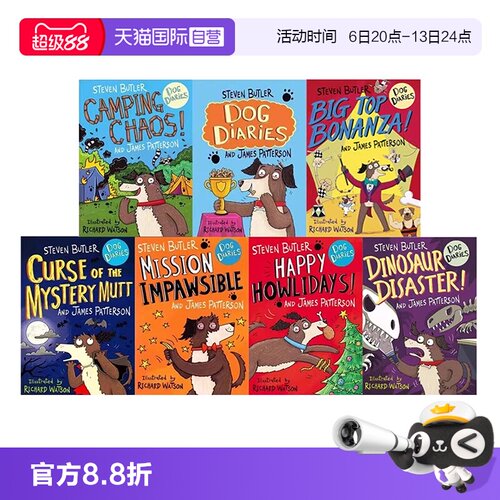 【自营】预售 英文原版 Dog Diaries 7册合售 儿童章节小说书 青少年课外读物 中小学英语阅读提升 James Patterson 詹姆斯帕特森