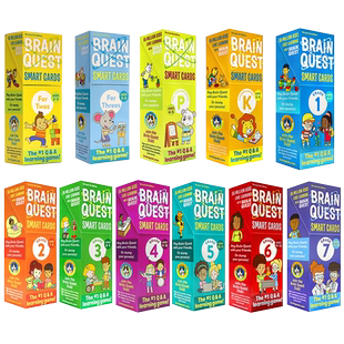 【自营】大脑任务智力开发卡片书2-13岁英文原版 Brain Quest 1th Grade Smart Cards2-13岁美国学前全科练习获奖系列新版盒装进口