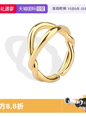 【自营】WEEKISS双层交织线条开口戒指女925银简约个性设计感手饰