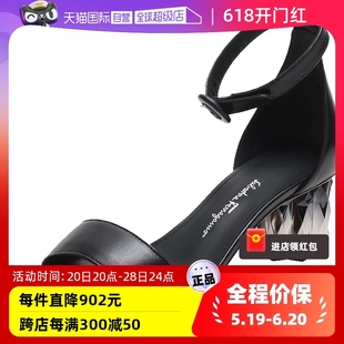 自营 Ferragamo菲拉格慕 女士羊皮FIORE花朵鞋 女鞋 跟凉鞋 正品