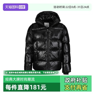 自营 纯色亮面连帽拉链长袖 Calvin 凯文克莱男士 棉衣 Klein