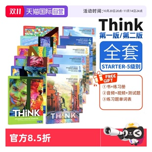 Cambridge 自营 进口剑桥初中高中英语教材 练习册思维KET think教材 5级别学生书 Think 原版 Starter PET考试教辅外语