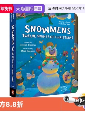 【自营】英文原版 Snowmen's 12 Nights Of Christmas 雪人的圣诞节十二夜 纸板书  儿童启蒙英语图画故事