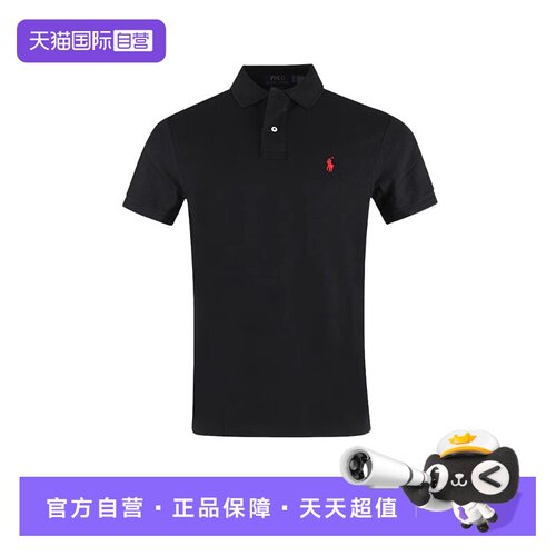【自营】RALPH LAUREN/拉夫劳伦男士休闲刺绣半排扣短袖PoloT恤衫