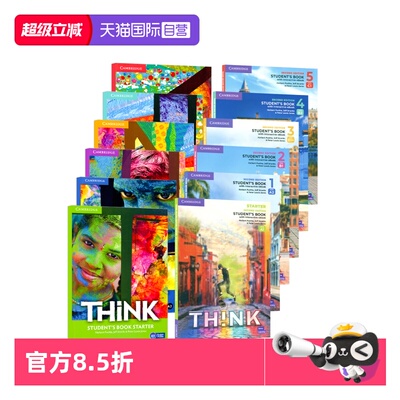 【自营】原版进口剑桥初中高中英语教材 Cambridge Think Starter 1 2 3 4 5级别学生书+练习册思维KET/PET考试教辅外语 think教材