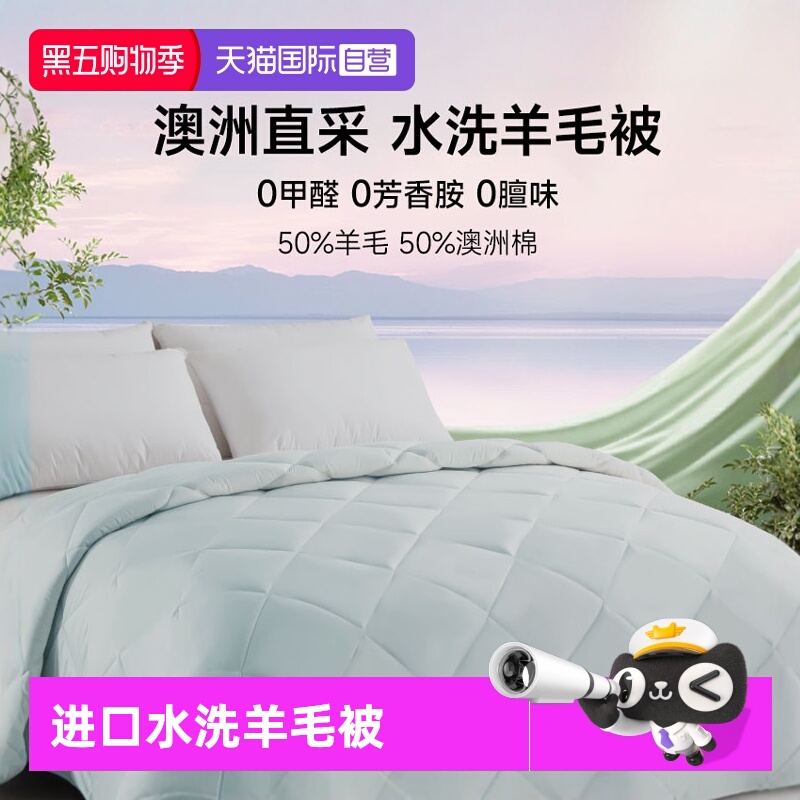 澳洲进口可水洗羊毛被